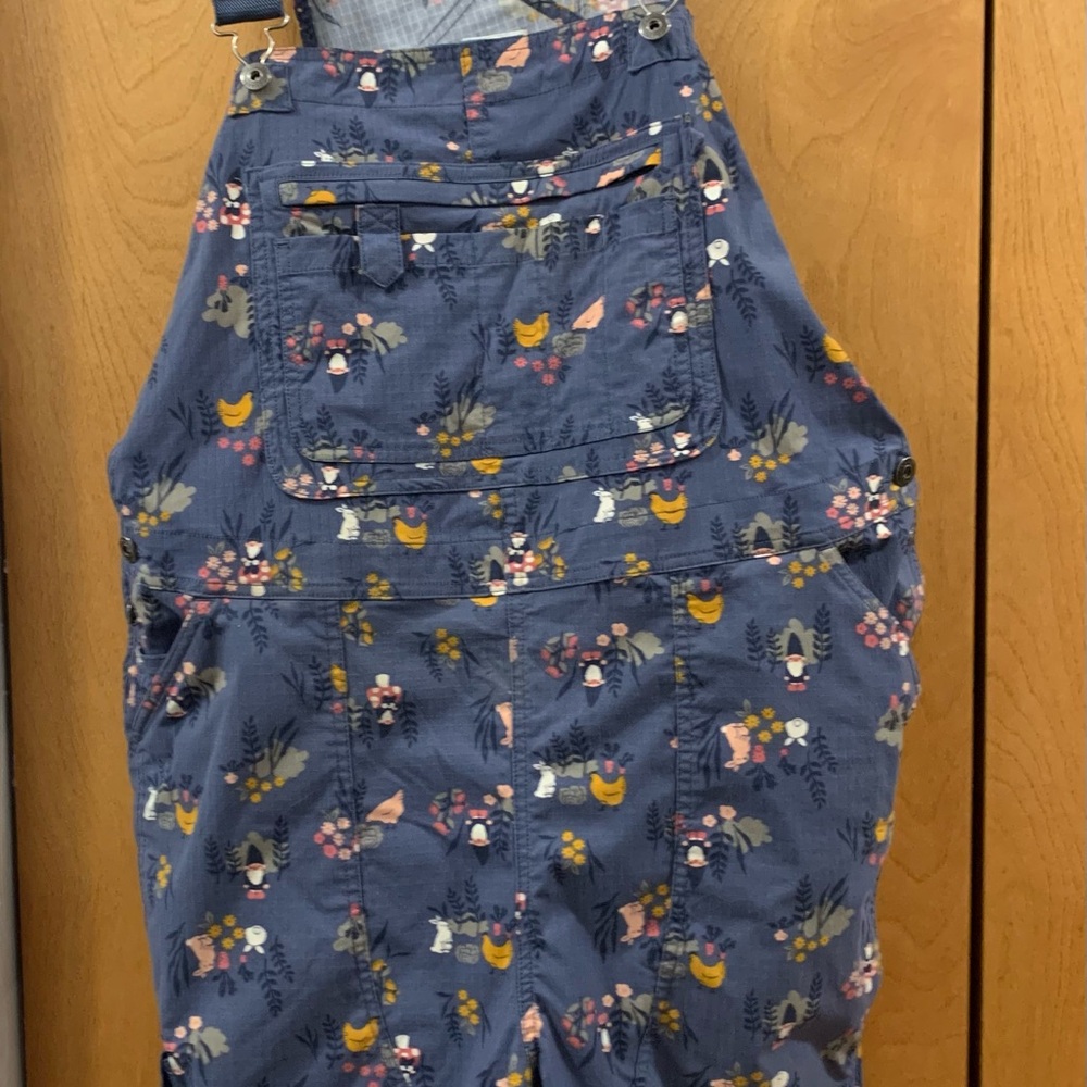 Duluth Trading Co Navy Blue Floral Overalls